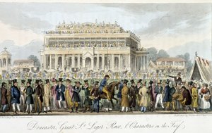 Saint Léger-prisen ved Doncaster (løbene) - i "" Den engelske spion"" af Charles Molloy Westmacott, ill. af Robert Cruikshank, London af Isaac Robert Cruikshank