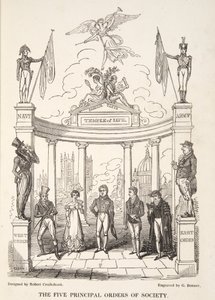 The Five Principal Orders of Society, fra The English Spy, pub. 1824 (håndfarvet gravering) af Isaac Robert Cruikshank