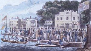 Promenade ved Cowes, 1825 af Isaac Robert Cruikshank
