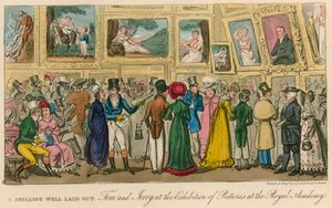 En vel brugt skilling: Tom og Jerry ved udstillingen af billeder på Royal Academy af Isaac, Robert and George Cruikshank