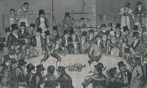At the Royal Cockpit, 1821, 1920. Kunstnere: Isaac Robert Cruikshank, George Cruikshank. af Isaac, Robert and George Cruikshank