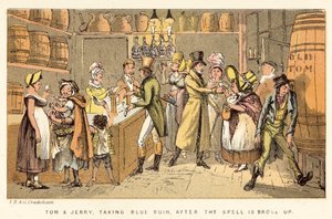 Tom og Jerry, der tager Blue Ruin, efter at fortryllelsen er brudt af Isaac, Robert and George Cruikshank