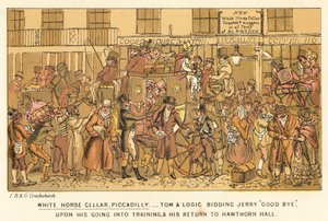 White Horse Cellar, Piccadilly af Isaac, Robert and George Cruikshank