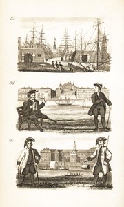 London Docks, Greenwich Hospital og Chelsea Hospital af Isaac Taylor