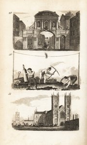 Temple Bar, Paviors og Westminster Abbey af Isaac Taylor
