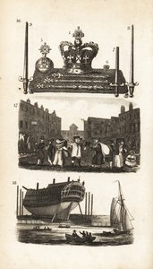 Juvelkontoret i Tower of London, Rag Fair og Old Clothes and Ship Building af Isaac Taylor