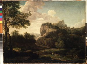 ""Landskab"" maleri af Isaac de Moucheron (1667-1744) Mikalojus Konstantinas Ciurlionis Fine Arts Museum fra det 18. århundrede, Kaunas, Litauen