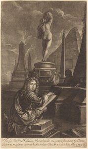 Adrian Beverland tegner fra en statue af Isaak Beckett after Simon du Bois