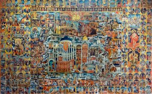 "Himmelsk og jordisk Jerusalem"-ikon af Isaak Demetrakes