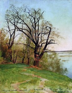 Egetræ på flodbredden, 1887. af Isaak Ilyich Levitan