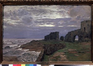 Rester af fortiden, Twilight, Finland - Maleri af Isaak (Isaac) Ilyich Levitan (1860-1900), olie på lærred af Isaak Ilyich Levitan