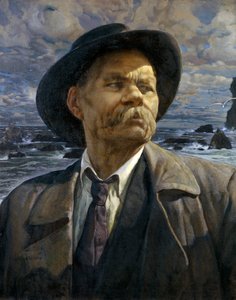 Portræt af forfatteren Maxim Gorky 1868-1939, 1936 af Isaak Israilevich Brodsky