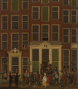 Jan de Groots boghandel og lotteriagentur i Kalverstraat i Amsterdam, 1779