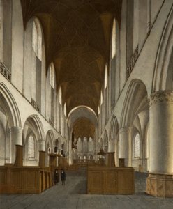 Det indre af Saint Bavo, Haarlem, 1680. af Isaak van Nickele