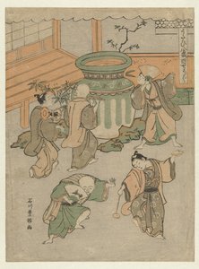 Noh spiller Shojo Shojo (titel på objekt) Otte billeder af Noh-skuespil (serietitel) Utai hakkei (serietitel på objekt) af Ishikawa Toyomasa