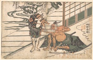 Den legendariske stærke mand Sakata Kinpira (Kintoki) drikker sake af Ishikawa Toyonobu