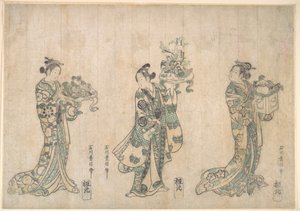 Tre skuespillere af Ishikawa Toyonobu