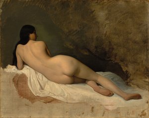 Studie af en tilbagelænet nøgen, ca. 1841.
