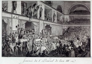 Den Franske Revolution: Dagen for Folkets Oprør mod Sult i I Prairial of Year III (20/05/1795): Befolkningen invaderede konventionen og massakrerede den deputerede Jean Bertrand Feraud (1759-1795), som var ansvarlig for forsyningen af Paris, som op af Isidore Stanislas Helman