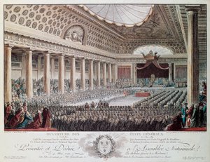 Åbning af Generalstaterne i Versailles i 1789, gravering af Helmann, Franske Revolution, Frankrig