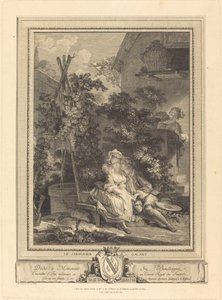 Den galante gartner af Isidore Stanislas Helman after Pierre Antoine Baudouin