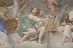 Engle, musiker-engle og puttos, detalje af Paradiset med den evige Fader, ca. 1623-34 (detalje af 3496185)