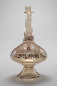 Flaske, bestilt af Dawud, Rasulid Sultan af Yemen, Mamluk-dynastiet, 12961321 (emaljeret og forgyldt glas)