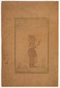 Portræt af Shah Jahan, midten af det 17. århundrede (Uigennemsigtig akvarel og guld på bambuspapir)
papir)