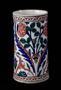 Potte med blomsterdekoration, Iznik (keramik) af Islamic School