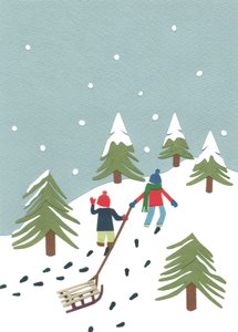 Sledging, 2014 (klippet papir) af Isobel Barber