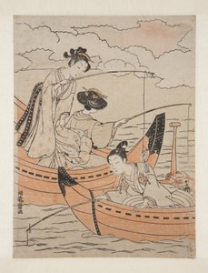 Boats of Love (Koi no fune) (træbloktryk i farver) af Isoda Koryusai