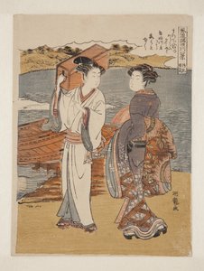Klart vejr ved Matsuchiyama (Matsuchiyama Seiran) (træbloktryk i farver) af Isoda Koryusai