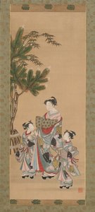 Kurtisane og to betjente nytårsdag, ca. 1780