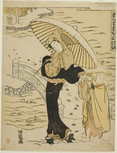 Aftensne ved Ikenohata (Ikenohata bosetsu), fra serien "Aftensne ved Ikenohata" af Isoda Koryusai