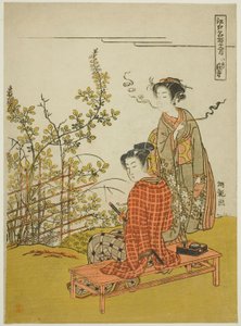 The Eighth Month at Hagi Temple (Hachigatsu Hagidera), from the series "Famous Places in Edo in the Twelve Months (Edo meisho junigatsu)" af Isoda Koryusai