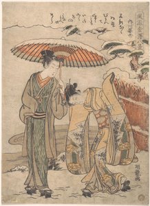 Aftensne ved Uchikawa af Isoda Koryusai