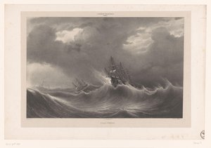 Skibe på et rasende hav Gros Temps (titel på objekt) Malerier fra samlingen af ​​Palais Royal (serietitel) Galerie du Palais Royal (serietitel på objekt)