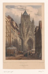 Udsigt over kirken Saint-Maclou i Rouen St. Maclou à Rouen (titel på objekt) Ansigter i Frankrig (serietitel) La France (serietitel)