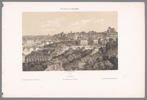 Udsigt over Laval fra viadukten lava. Vue générale prize du Viaduc (titel på objekt) Contemporary France (serietitel) La France de nos jours (serietitel på objekt)