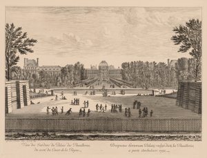 Udsigt over paladset og Tuileries-haverne fra Queens gårdhave af Israël Silvestre