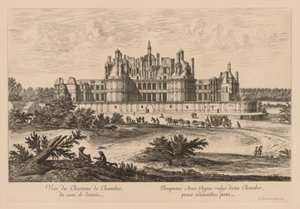 Udsigt over Palace of Chambord fra indgangen af Israël Silvestre
