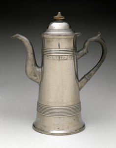 Kaffekande, ca. 1820-1840 (tin, træ) af Israel Trask