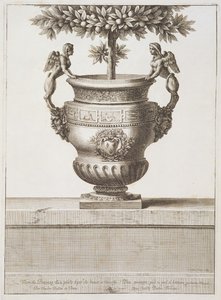 Bronzeurner som brugt til citrustræer, illustration fra 