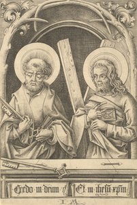 De hellige Peter og Andreas, ca. 14801485. af Israhel van Meckenem
