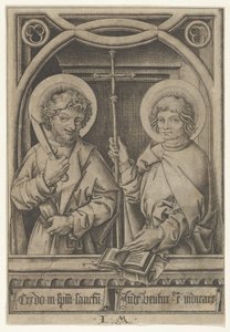 Skt. Bartolomæus og Skt. Filip, fra Apostlene, 1435-1503. af Israhel van Meckenem