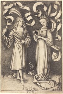 Falkonereren og ædle dame, ca. 14951503.