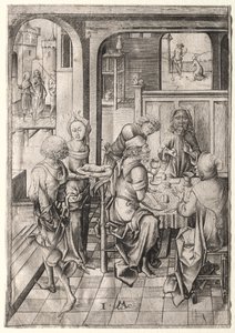 The Passion: Nadver i Emmaus. af Israhel van Meckenem