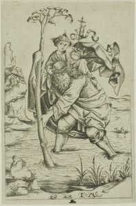 Sankt Kristoffer af Israhel van Meckenem the younger
