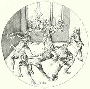 Dansen om ringen (gravering) af Israhel van the Elder Meckenem