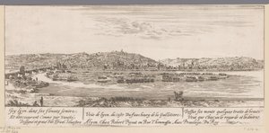 Udsigt over Lyon med forstaden Guillotière Veue de Lyon du coste Du fauxbourg de la Guillotiere (titel på objektet)